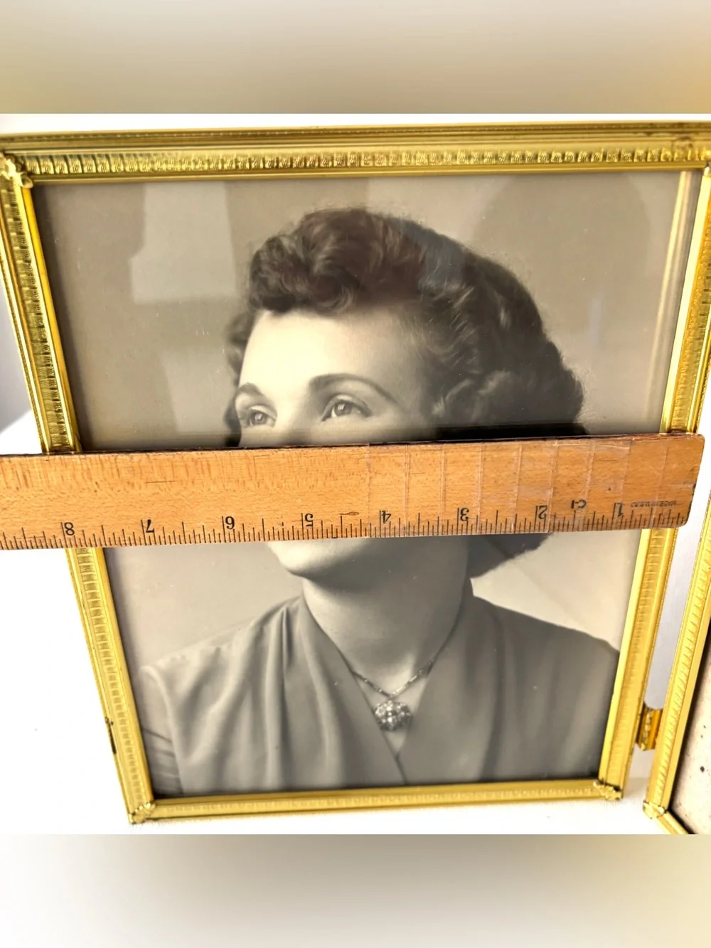 8x10 Large Gold Tone Double Hinge Picture Frame Ornate Vintage 2 Photo Frames